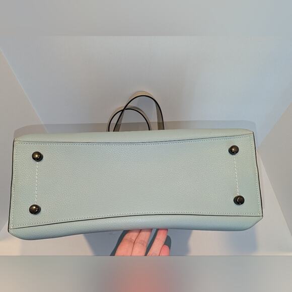 Coach Retail C0692 Willow Pebble Leather Tote In Colorblock Shoulder Bag Pewter - Picture 8 of 9